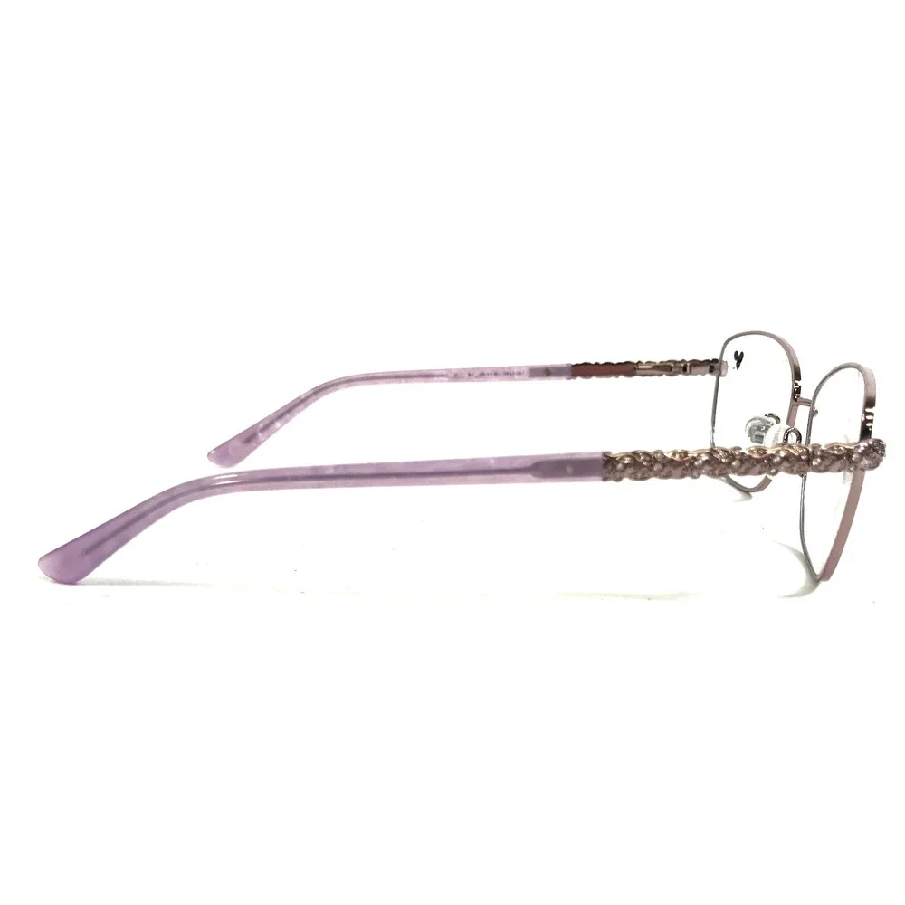 Tres Jolie Eyeglasses Frames 196 533 Purple Pink Wire Rim Crystals 55-17-140